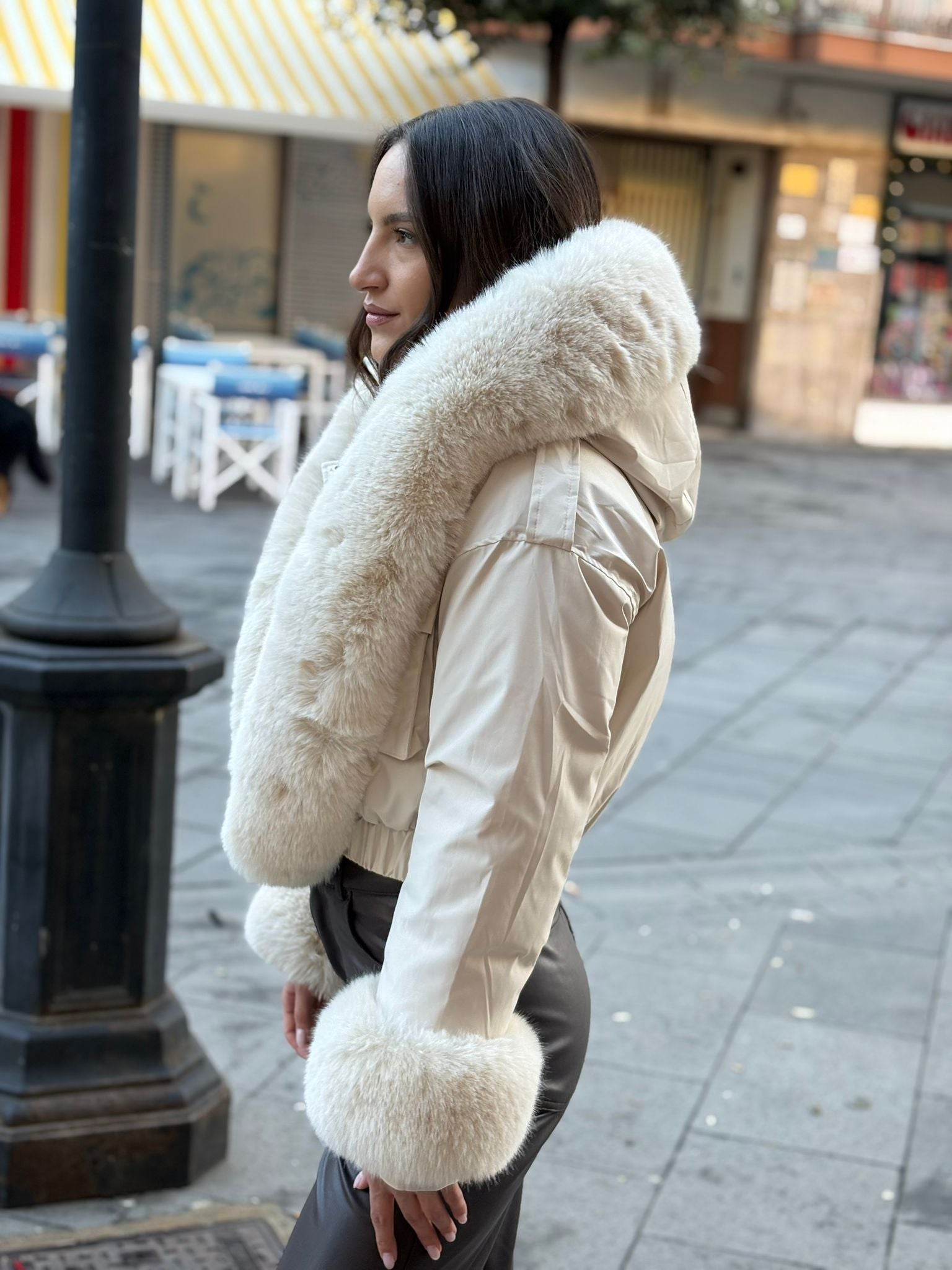 Piumino SoyeCo corto con pelliccia