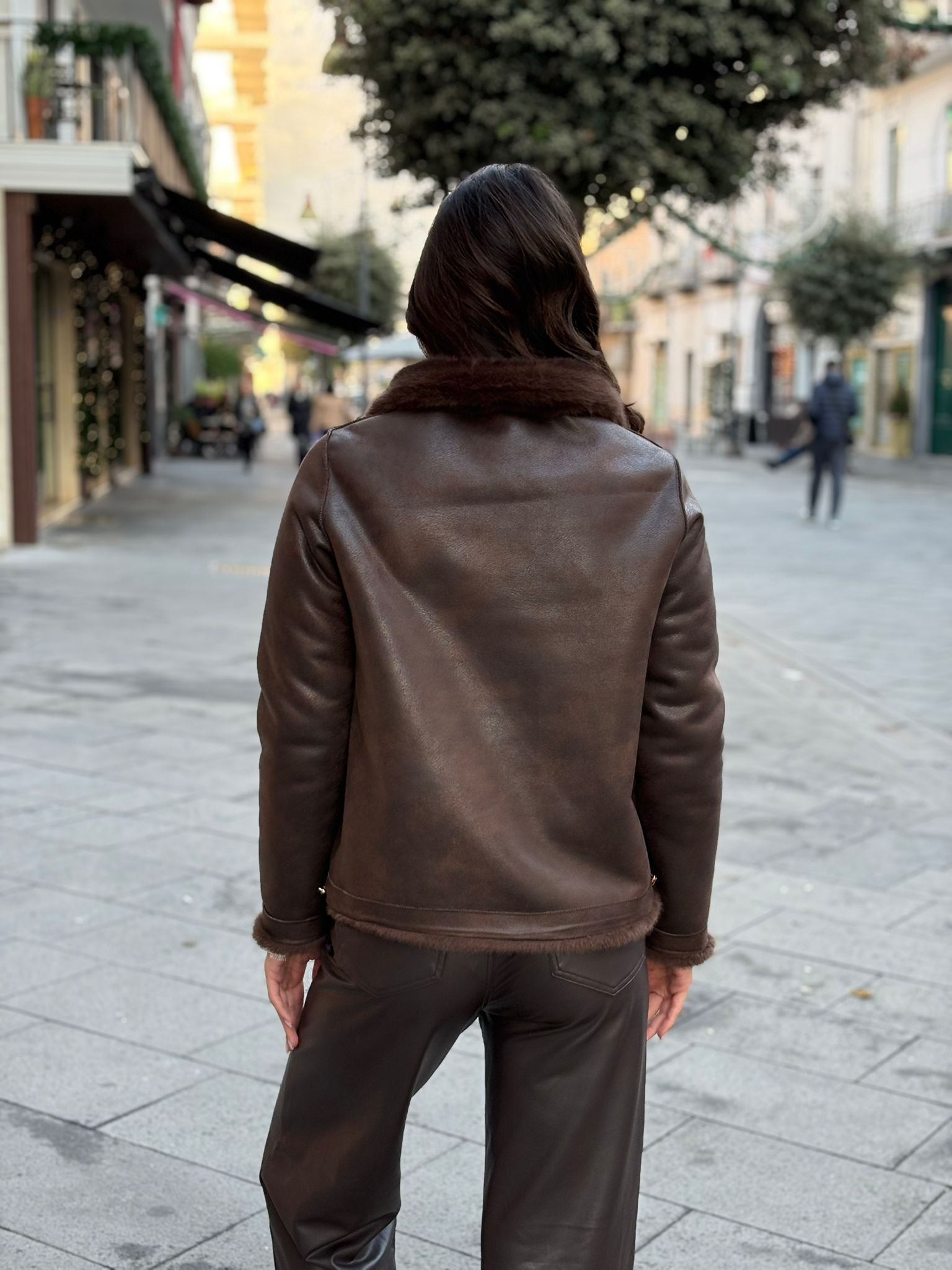 Montone Giulia Fontana Doubleface: giacca ecopelle e pelliccia