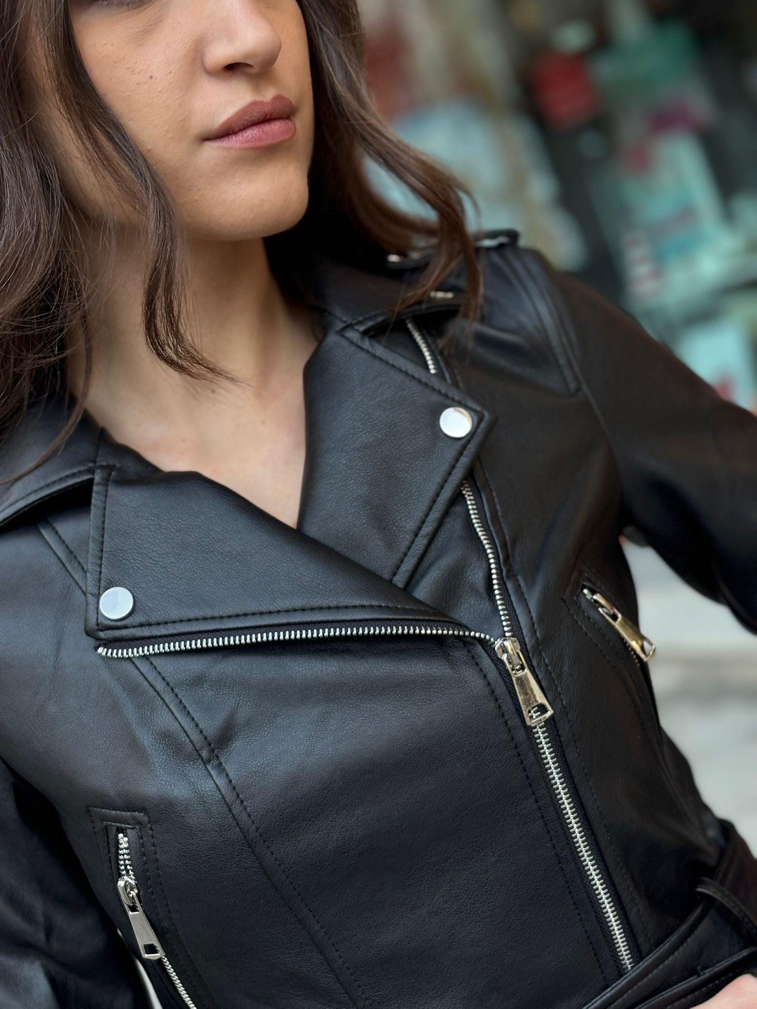 Chiodo Giorgia Fashion  in ecopelle corto