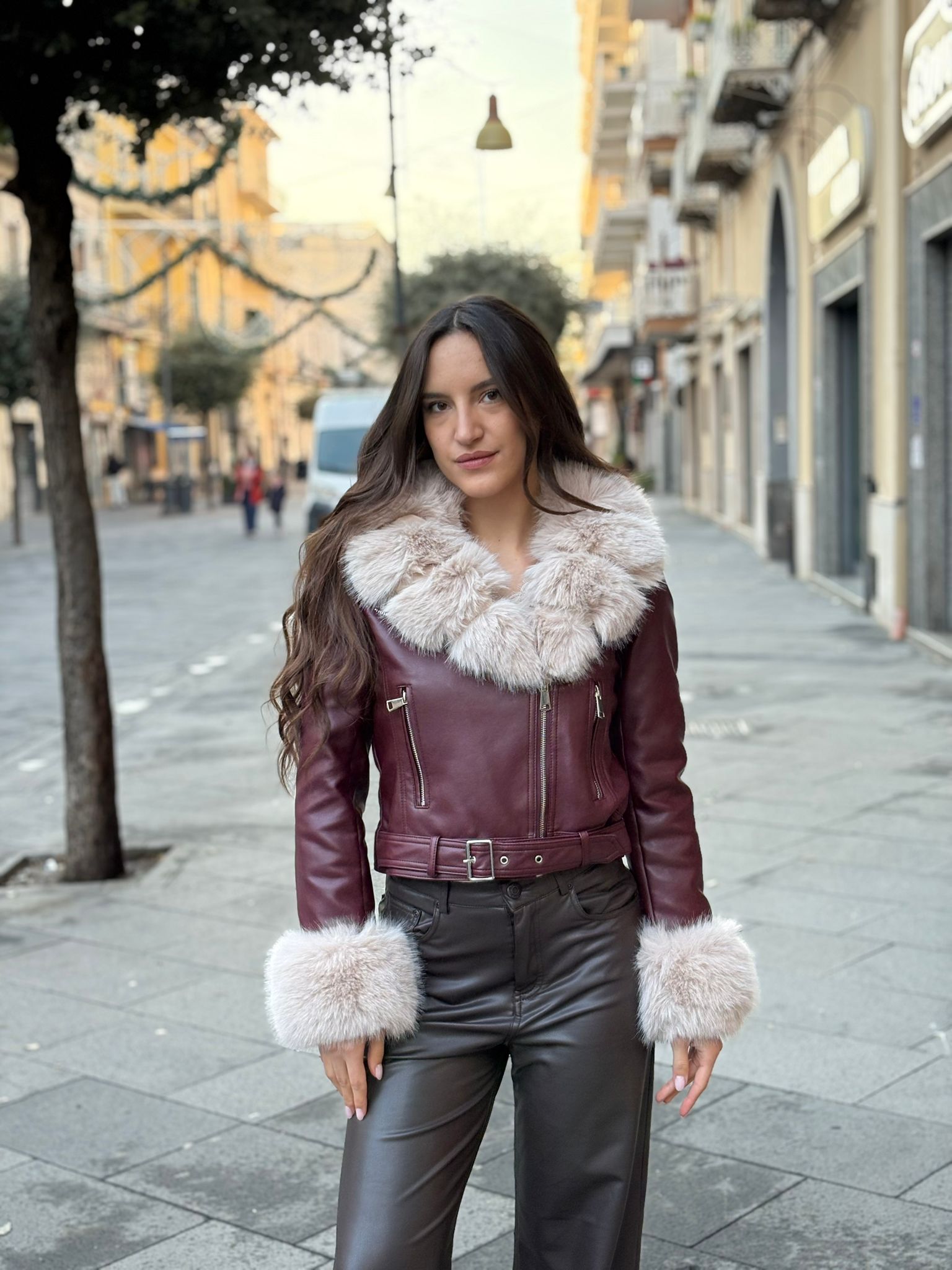 Chiodo Flammode in ecopelle con pelliccia estraibile