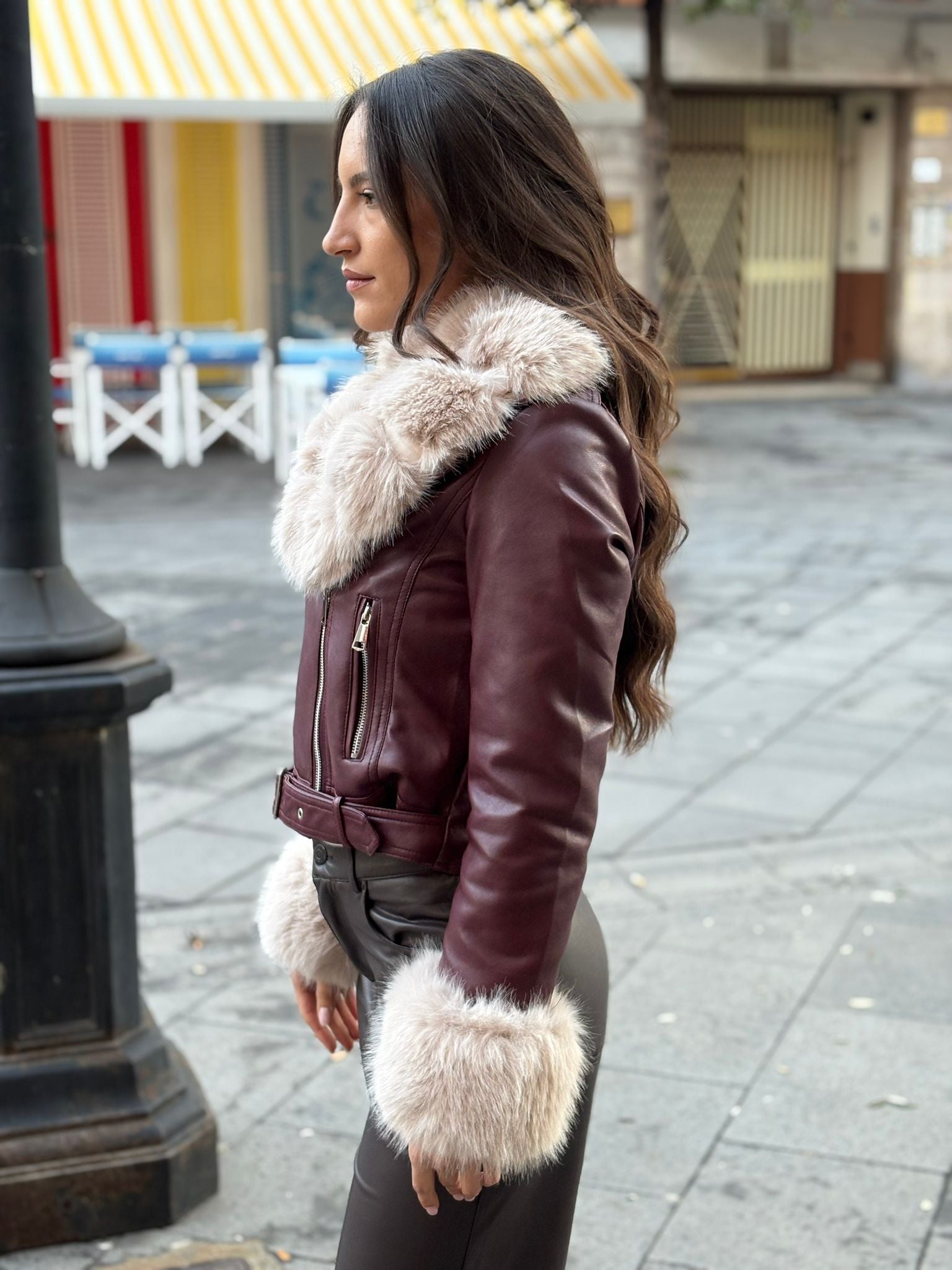 Chiodo Flammode in ecopelle con pelliccia estraibile