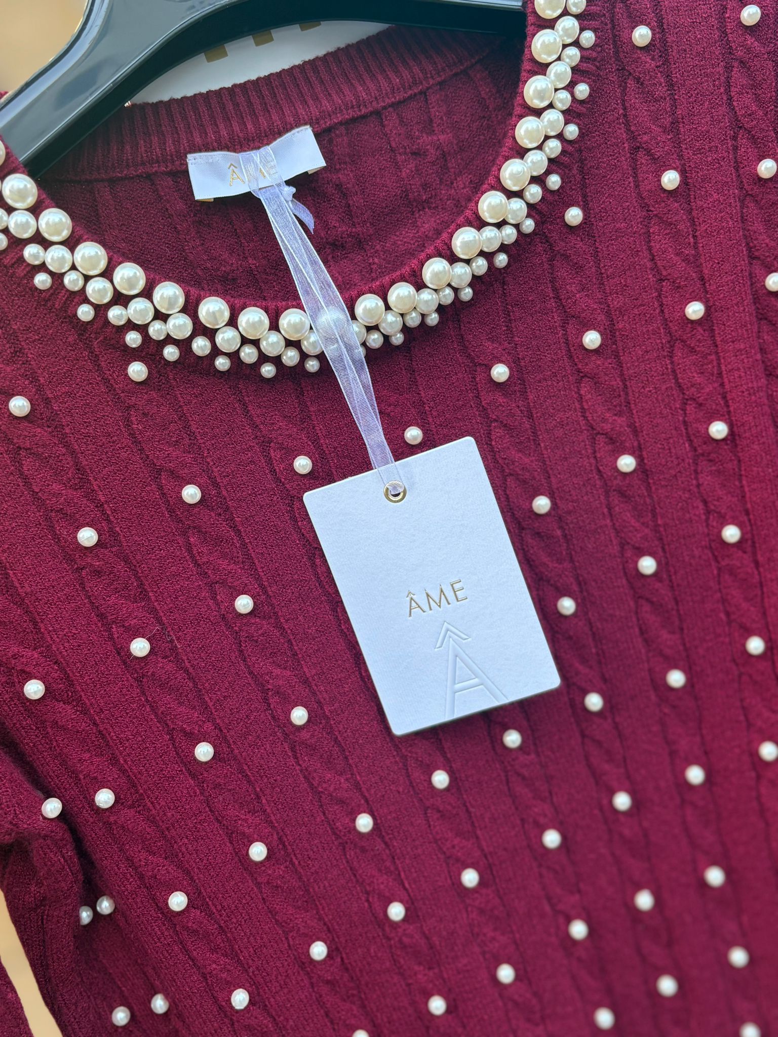 Maglioncinio Ame con collo in perle