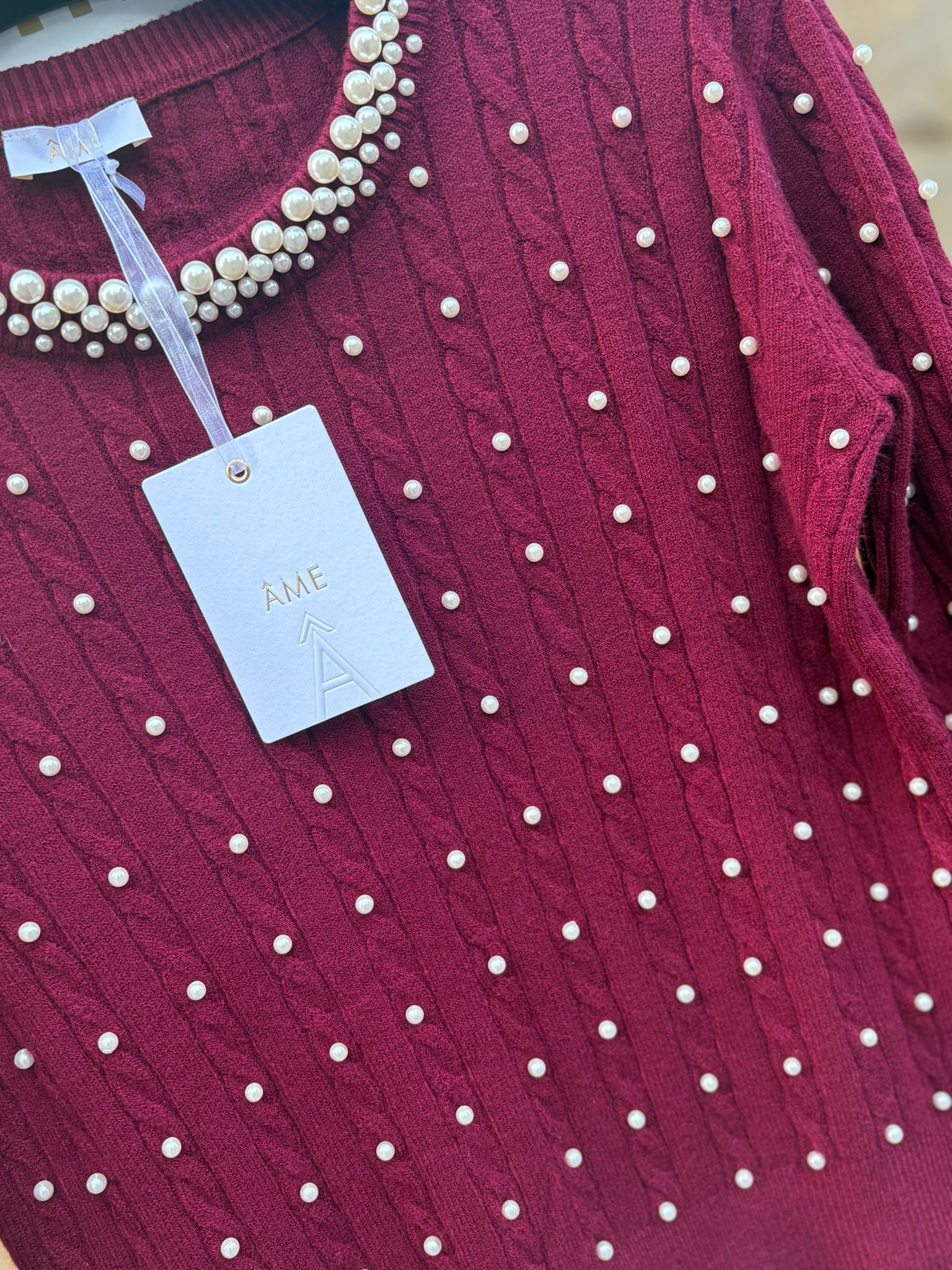 Maglioncinio Ame con collo in perle