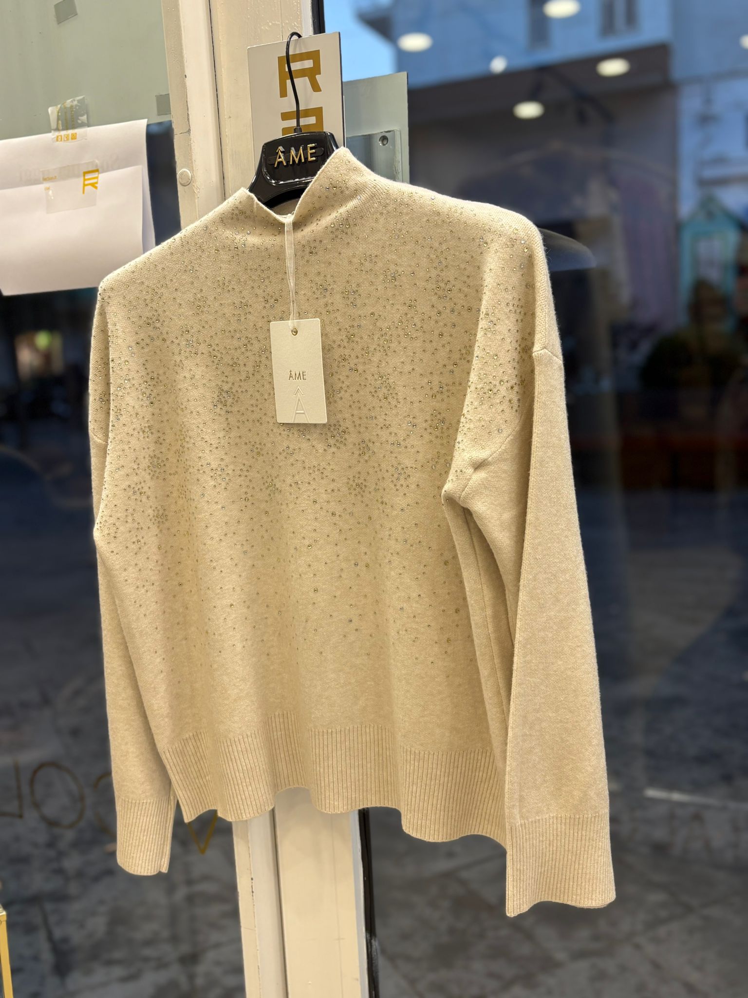Maglia Ame collo alto con brillantini
