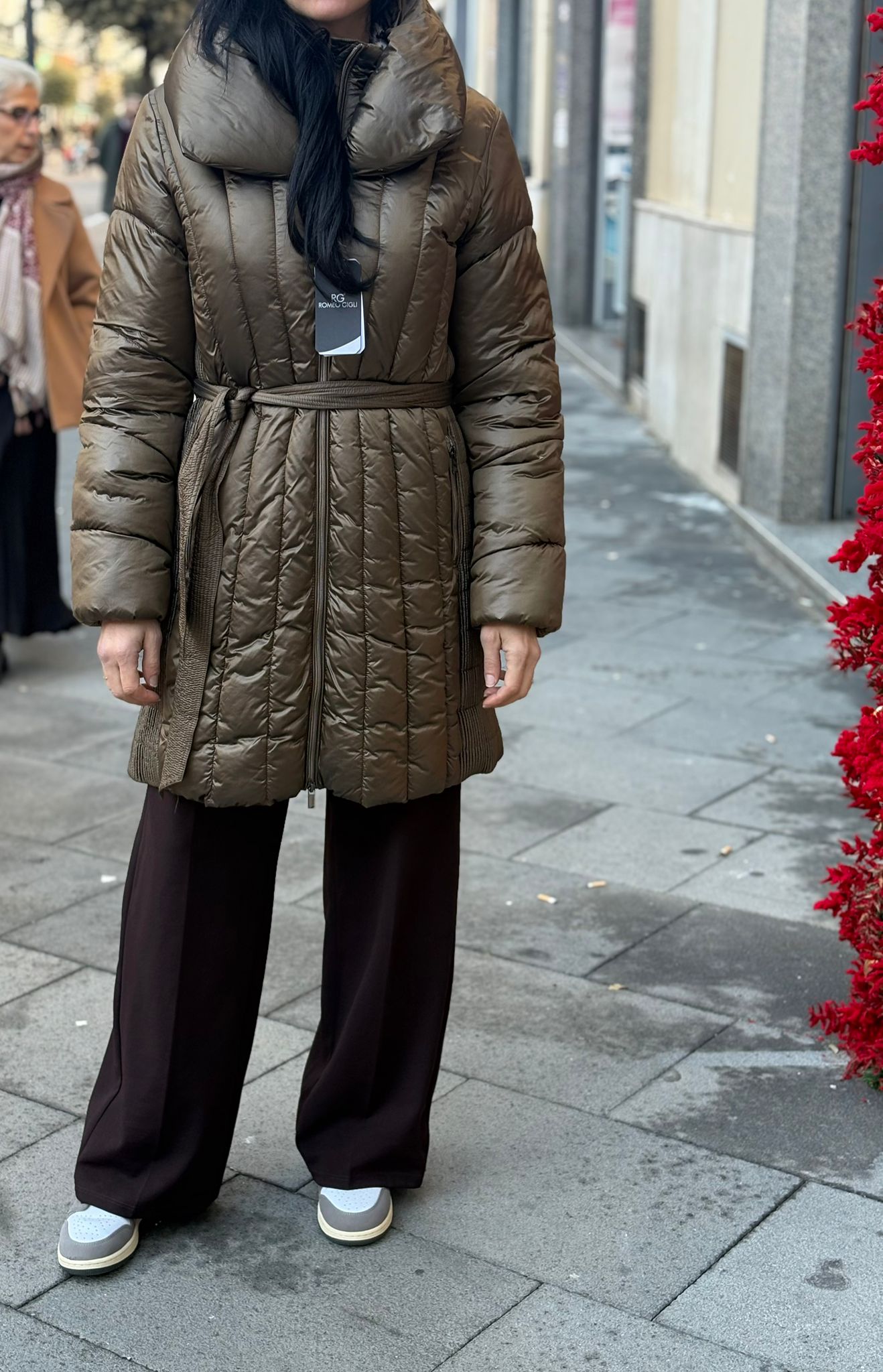 Piumino Romeo Gigli Lungo Donna con Cintura