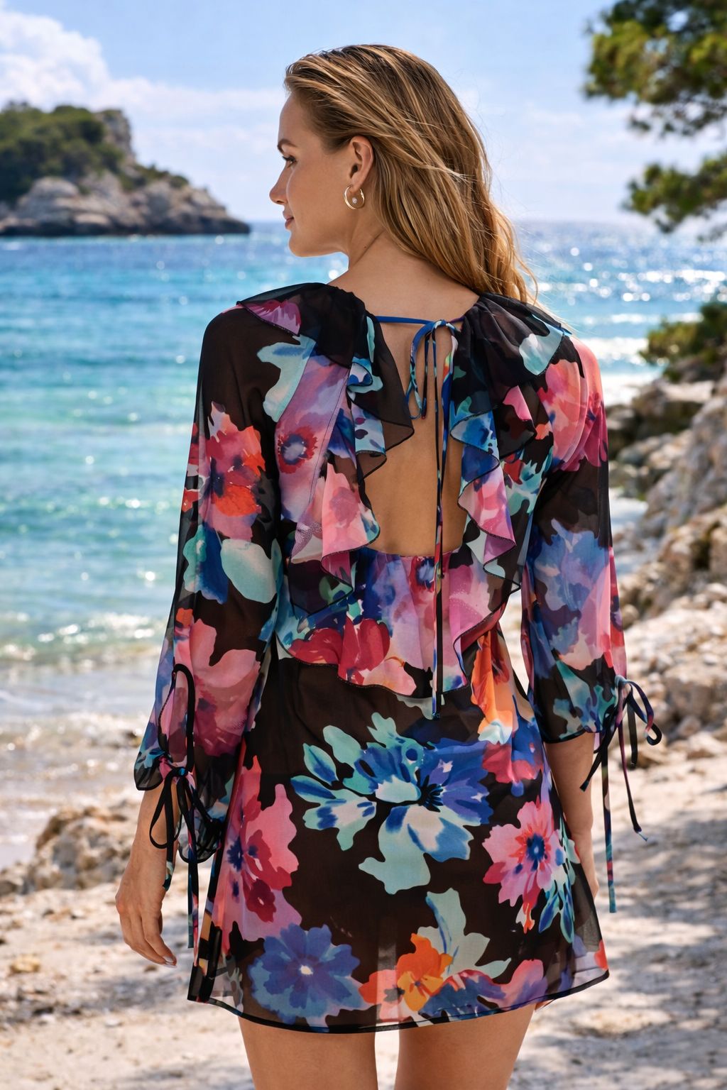 ABITO MIDI MAR DE MARGARITAS