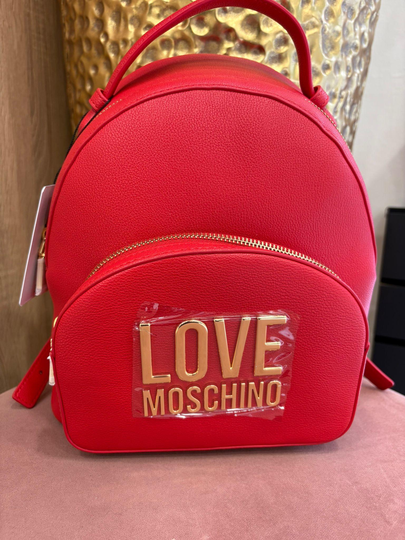 Zainetto Love Moschino in ecopelle logo gold