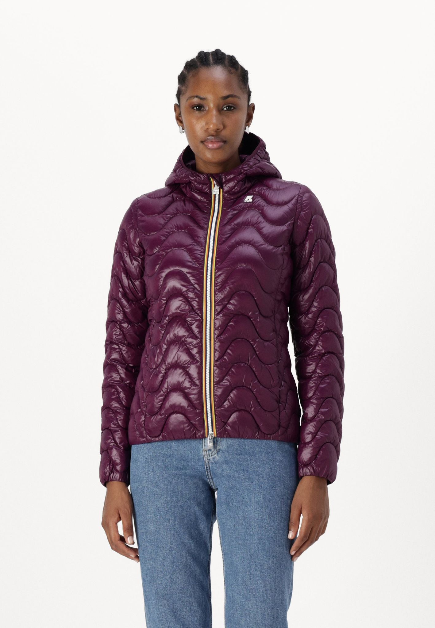 PIUMINO K WAY - DONNA - IMBOTTITO CORTO CON CAPPUCCIO - LILY QUILTED WARM