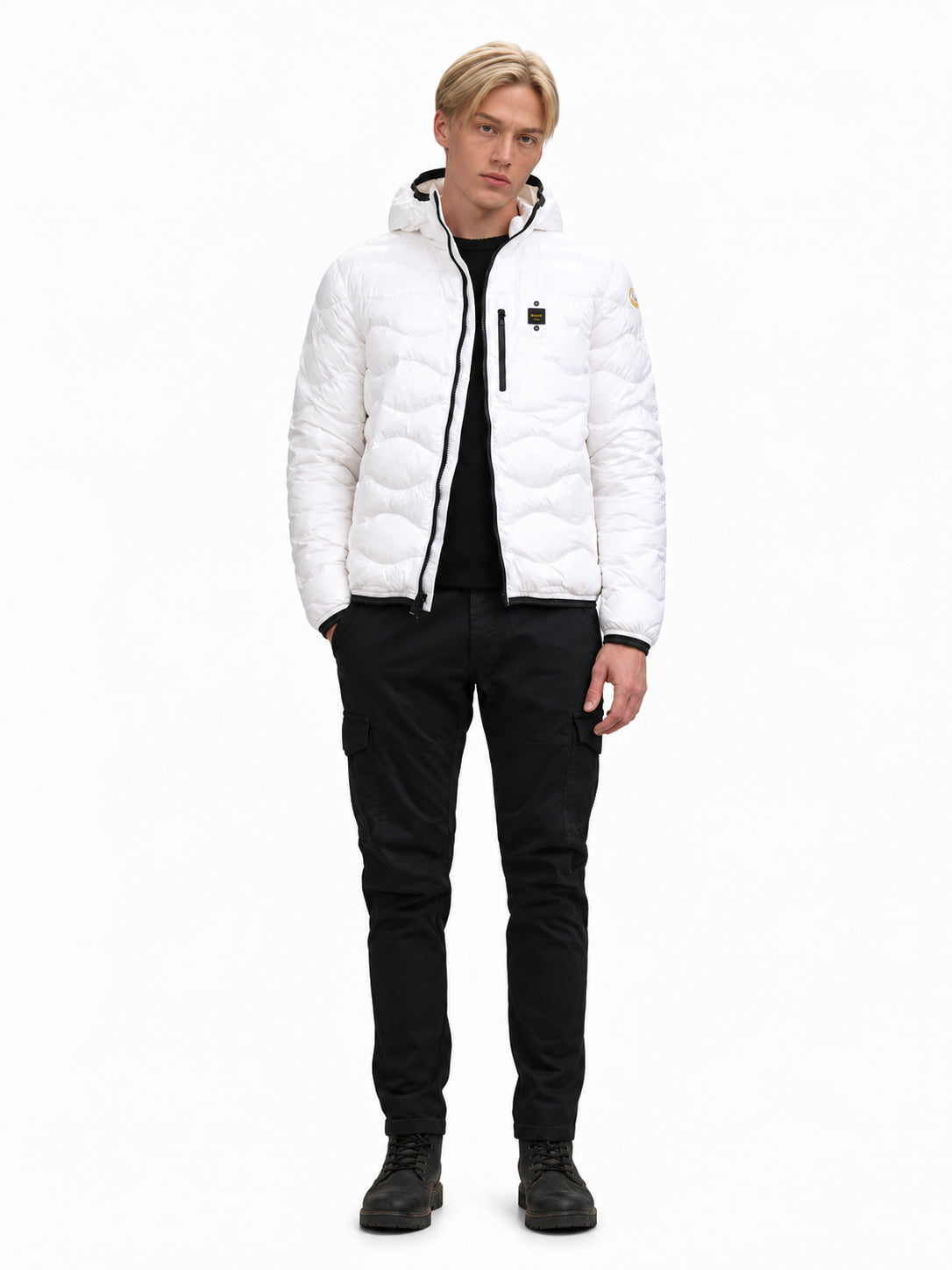 GIUBBOTTO UOMO BLAUER BIANCO ONDULATO