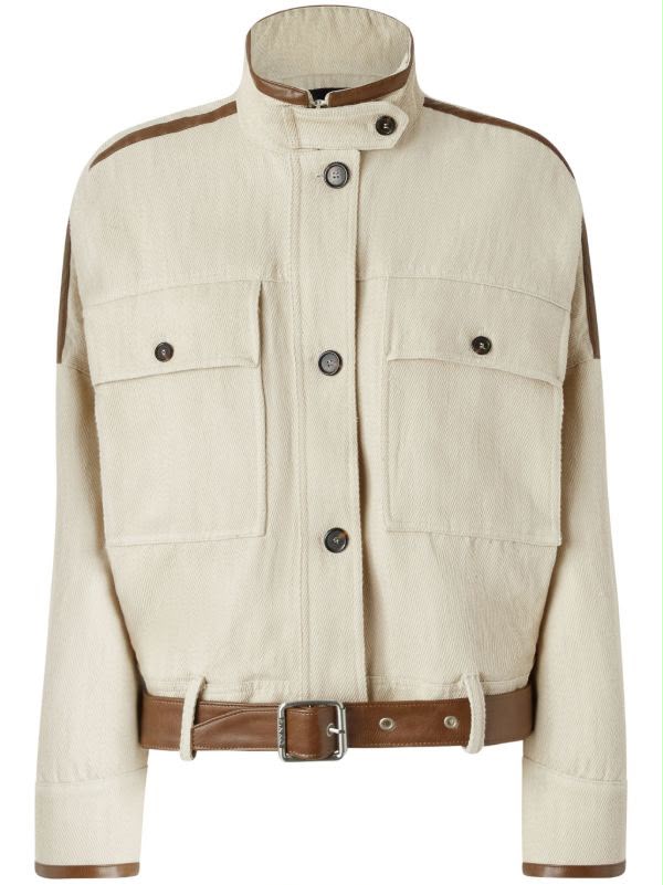 BLOUSON PINKO BABILONIA CROP CON CINTURA