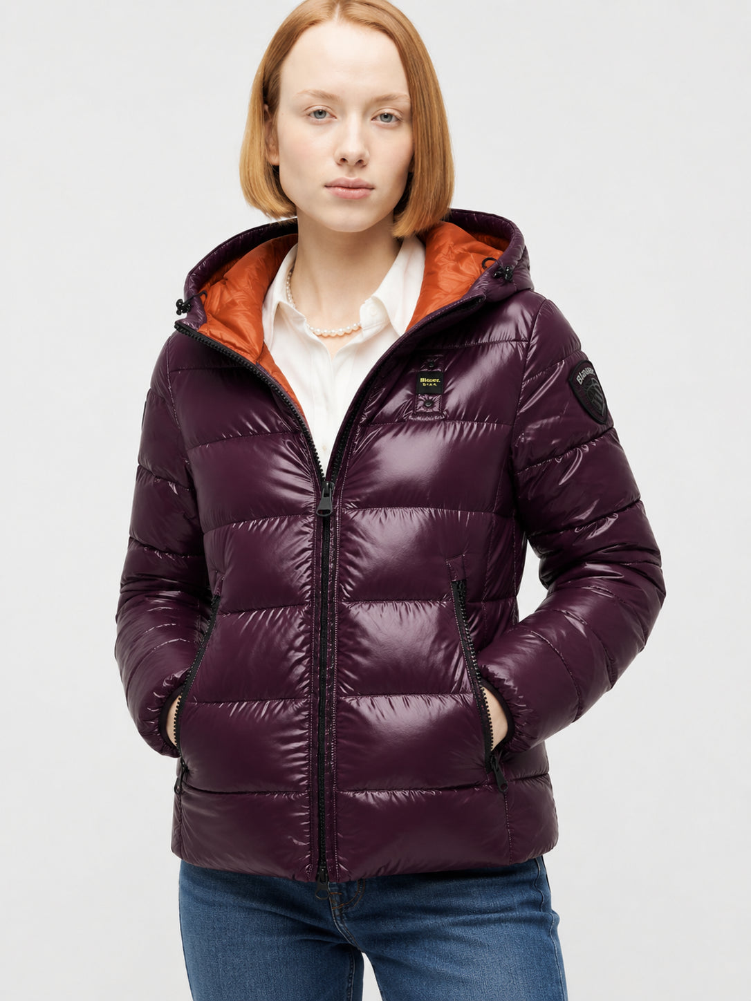 PIUMINO BLAUER DONNA CORTO CON CAPPUCCIO