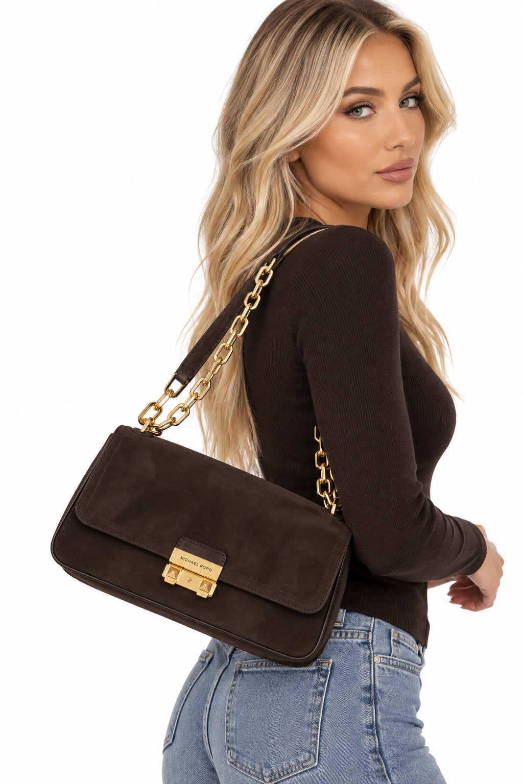 BORSA DONNA MICHAEL KORS TRIBECA CHOCOLATE